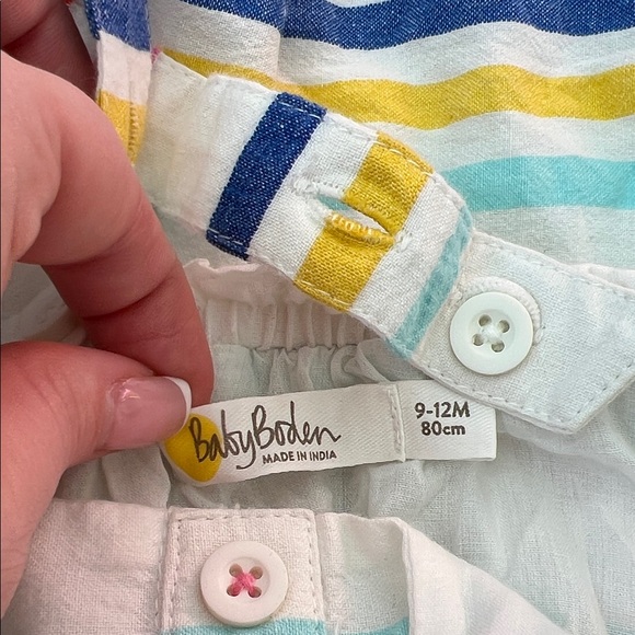 Baby Boden Stripe Pinafore Dress Baby Girl Size 9-12 months - Picture 4 of 7